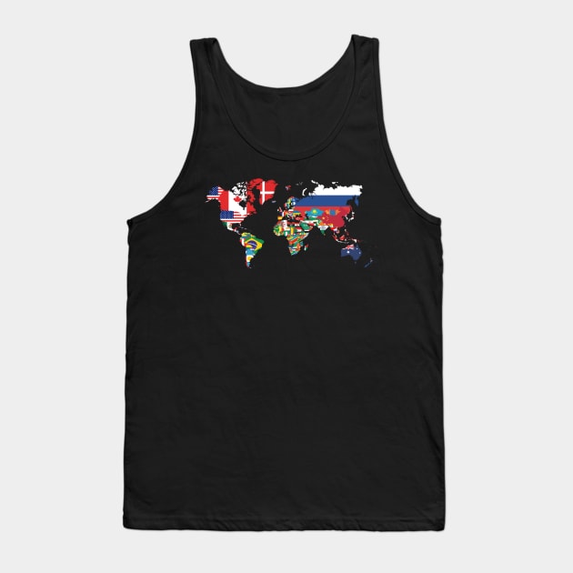 World Map Country Flag Atlas Tank Top by swissles